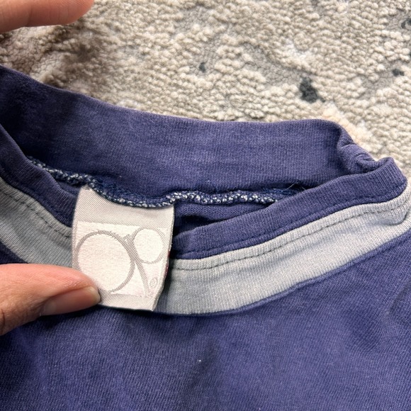 Vintage Ocean Pacific T-Shirt Womens Small Navy Blue Graphic Print Knit Cotton - Picture 4 of 8